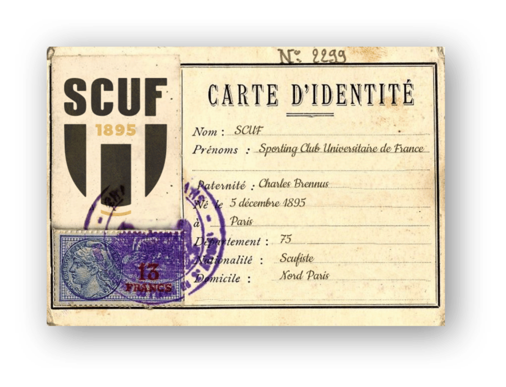 Carte identité Brennus Sporting Club Universitaire de France